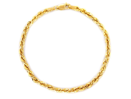 Złota bransoletka splot korda