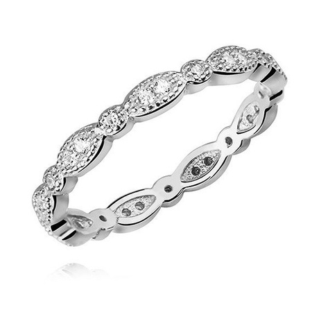 Srebrny pierścionek cienki z cyrkoniami