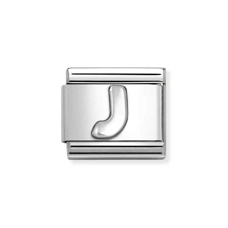 Element link do bransoletek Nomination Composable Stal + Srebro 925 litera J