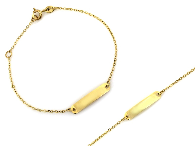 Bransoletka złota blaszka do grawerowania dziecięca