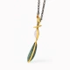 Naszyjnik srebrny oksydowany kwarc z jadeitem
