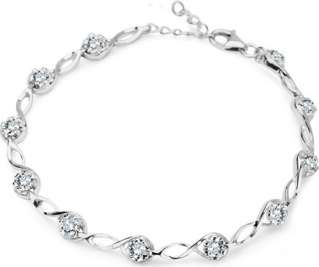 Srebrna bransoletka z cyrkoniami