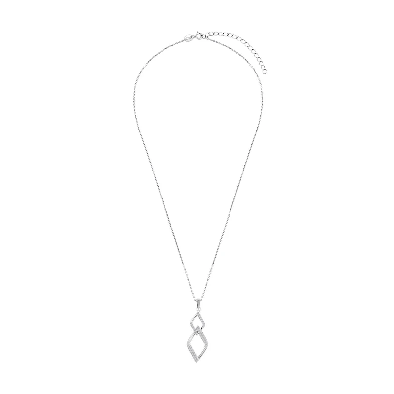 Naszyjnik srebrny z zawieszką z cyrkoniami