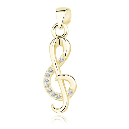 Zawieszka srebrna pozłacana klucz wiolinowy