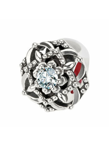 Zawieszka srebrna bead charms pierścień