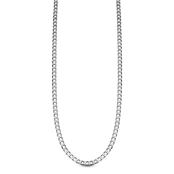 Srebrny rodowany łańcuszek pancerka 45 cm