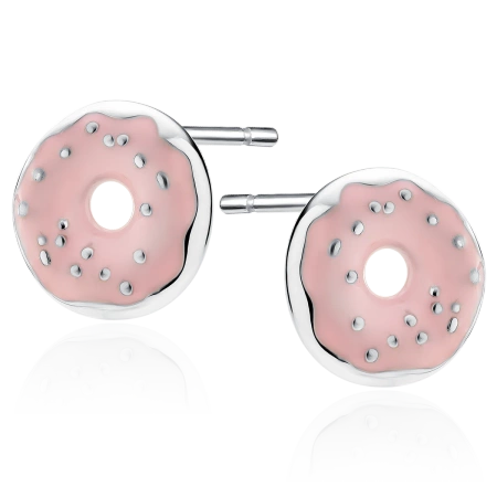 Kolczyki srebrne emaliowane donuty