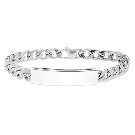 Męska bransoletka pancerka stal z blaszką