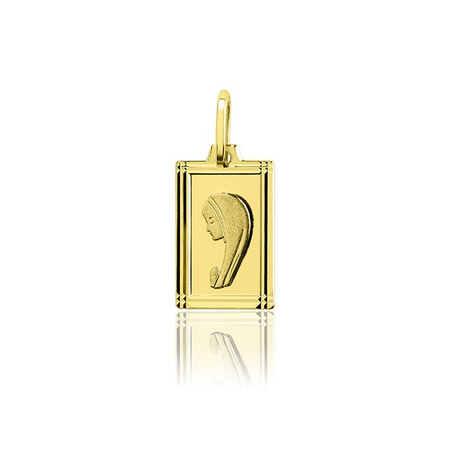 Złoty medalik prostokątny