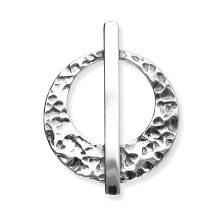 Zawieszka srebrna oksydowana młotkowana