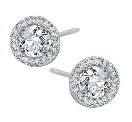 Kolczyki srebrne sztyfty okrągłe z cyrkoniami