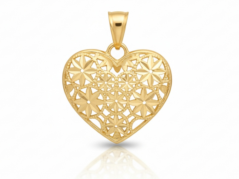 Zawieszka złota ażurowe serce