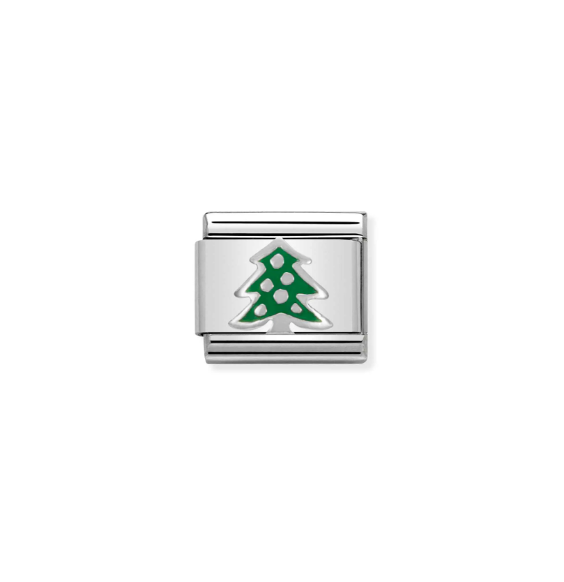 Element link do bransoletek Nomination Composable Stal + Srebro 925 choinka