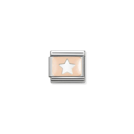 Element link do bransoletek Nomination Composable Stal + różowe złoto 9k gwiazda