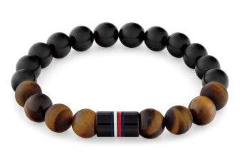 Bransoletka męska Tommy Hilfiger tygrysie oko i onyks