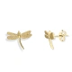 Kolczyki srebrne pozłacane ważki sztyfty
