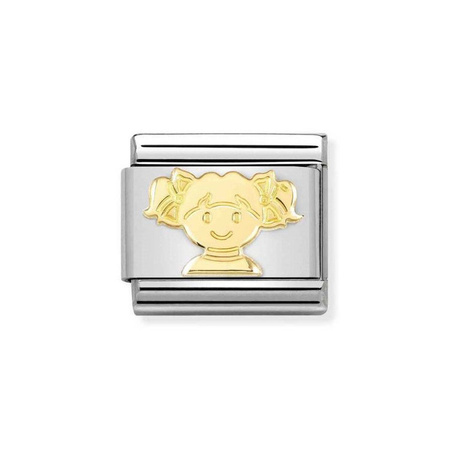 Element link do bransoletek Nomination Composable Stal + Złoto18k dziewczynka