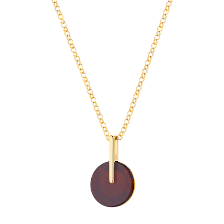 Naszyjnik srebrny pozłacany z bursztynem