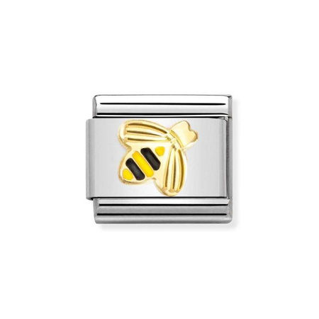 Element link do bransoletek Nomination Composable Stal + złoto 18k pszczółka