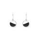 Kolczyki srebrne wiszące kółka z onyksem