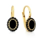 Złote kolczyki wiszące z czarnymi cyrkoniami