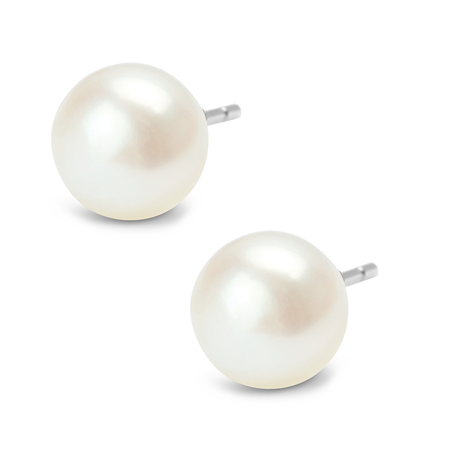 Srebrne kolczyki perły hodowlane 8 mm