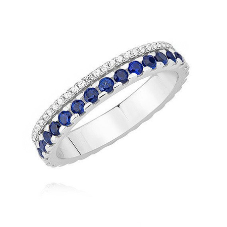 Srebrny pierścionek z szafirowymi cyrkoniami