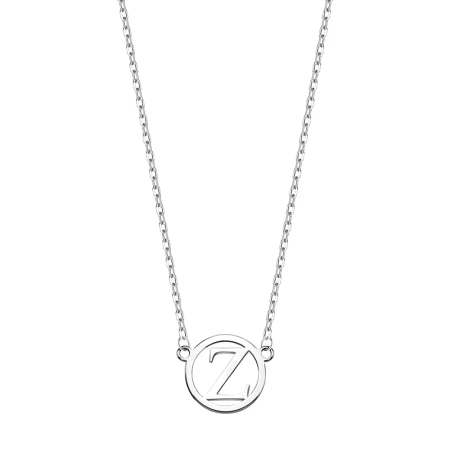 Naszyjnik srebrny zawieszka z literą Z w kółku
