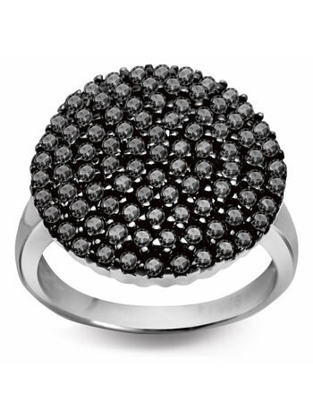 Pierścionek srebrny z czarnymi cyrkoniami