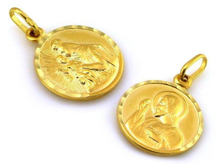 Złoty medalik szkaplerz zawieszka złota do łańcuszka