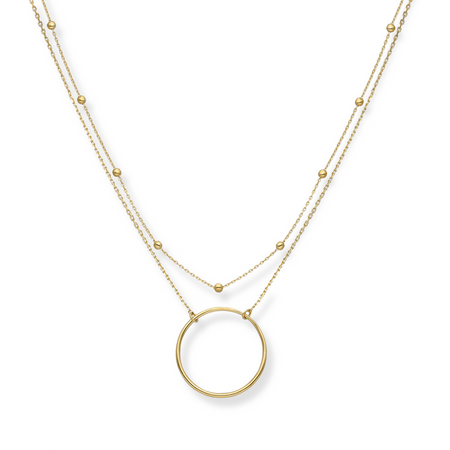 Naszyjnik srebrny pozłacany z kółkiem