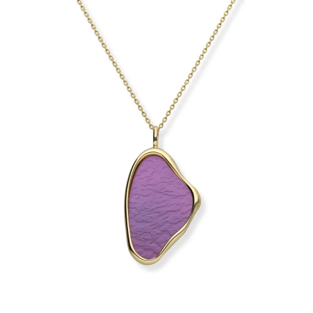 Naszyjnik pozłacany tytan fiolet