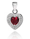 Zawieszka serce z czerwoną cyrkonią srebro