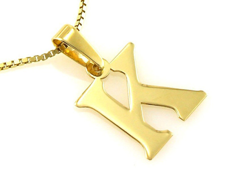 Złota zawieszka litera K