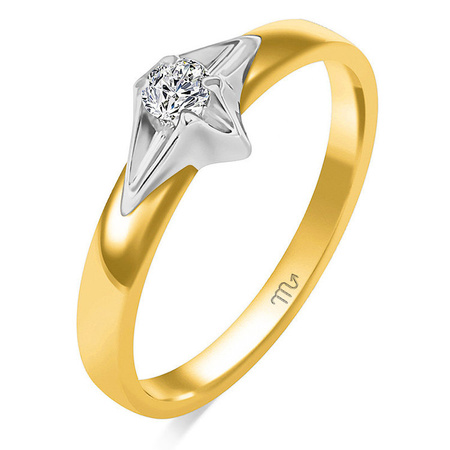 Złoty pierścionek zaręczynowy z diamentem