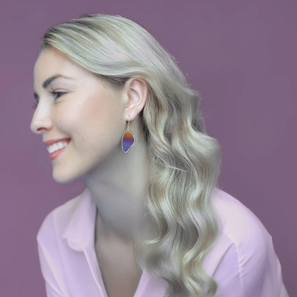 Kolczyki wiszące pozłacane tytan