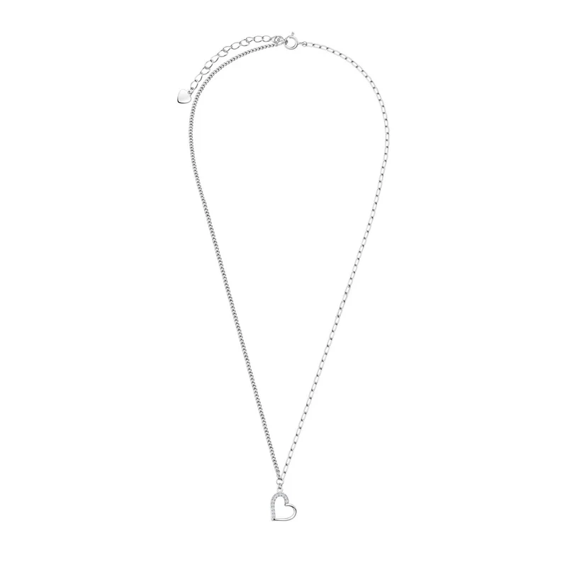Naszyjnik srebrny serce z cyrkoniami