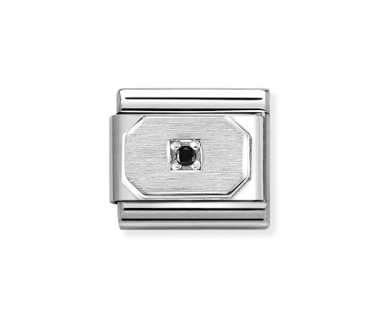 Element link do bransoletek Nomination Composable Stal + Srebro 925 ośmiokąt z cyrkonią