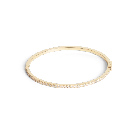 Bransoletka Coeur de Lion sztywna z cyrkoniami pozłacana