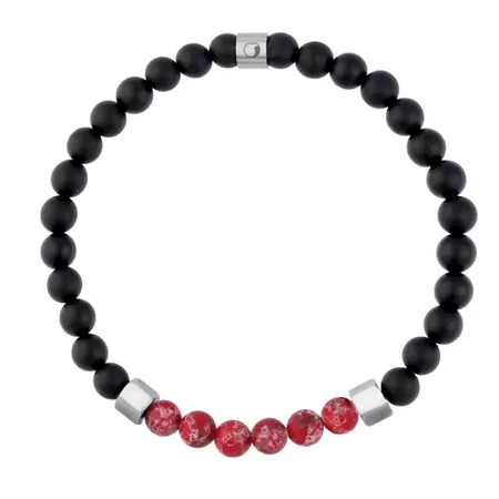 Bransoletka męska z onyksen i jaspisem