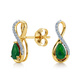 Złote kolczyki ze szmaragdami i diamentami
