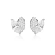 Kolczyki srebrne listki z cyrkoniami