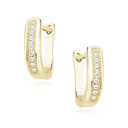 Srebrne pozłacane kolczyki z cyrkoniami