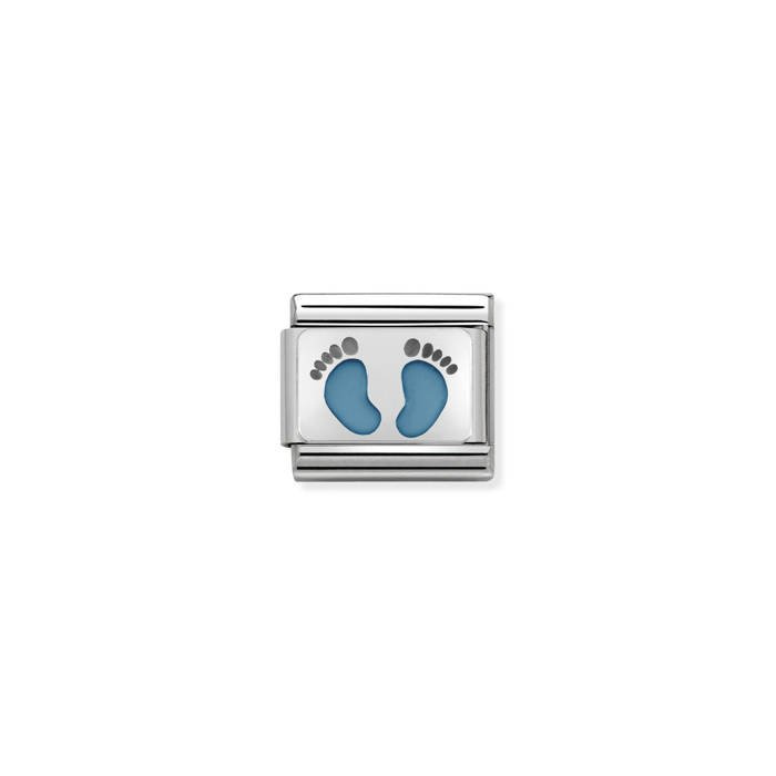 Element link do bransoletek Nomination Composable Stal + srebro 925 stopy niebieskie