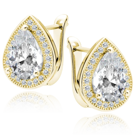 Srebrne pozłacane kolczyki łezki