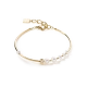 Bransoletka Asymmetry Pearls Freshwater i stal nierdzewna biało-złota