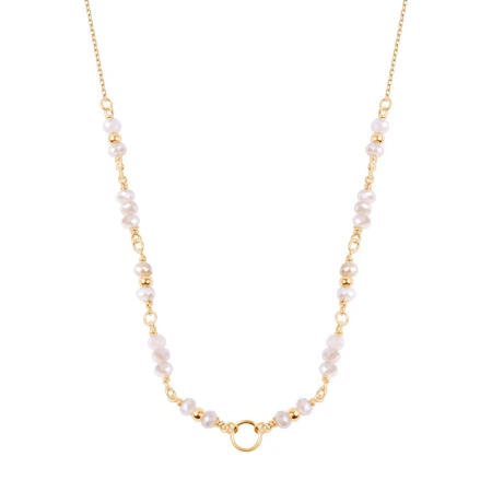 Naszyjnik pozłacany z cyrkoniami