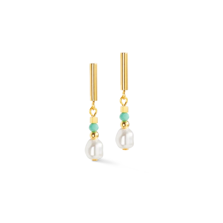 Kolczyki Lagoon Pearl złoto-miętowe
