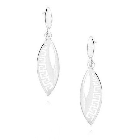 Srebrne kolczyki z greckim wzorem