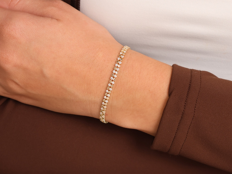 Bransoletka złota z cyrkoniami